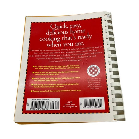 2004 5 Ingredient Slow Cooker Recipes Cookbook Better Homes & Gardens - Picture 2 of 8